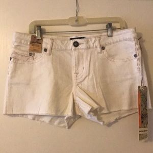 MEK White Denim Shorts